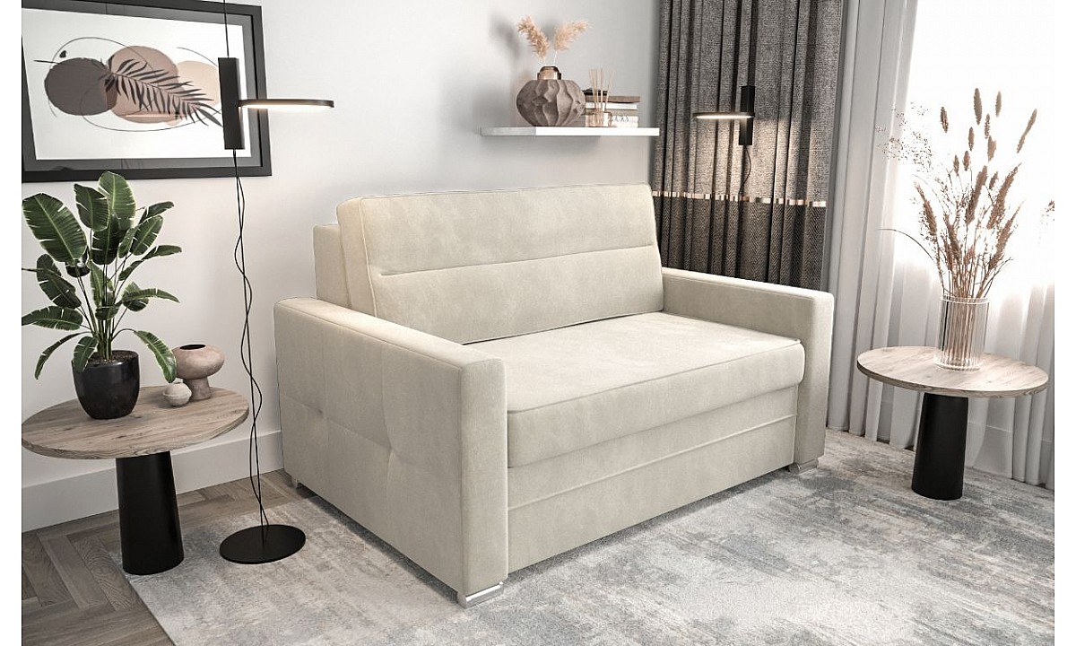 Mustard Velvet Pull-Out Sofa Bed